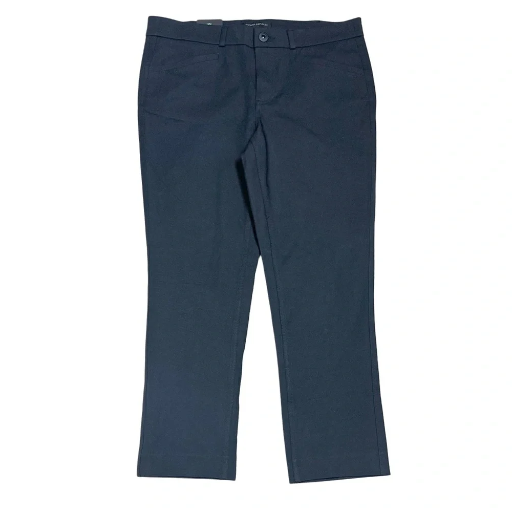 Banana Republic Slim Straight Cropped Pant Black‎ Womens 6 NWT